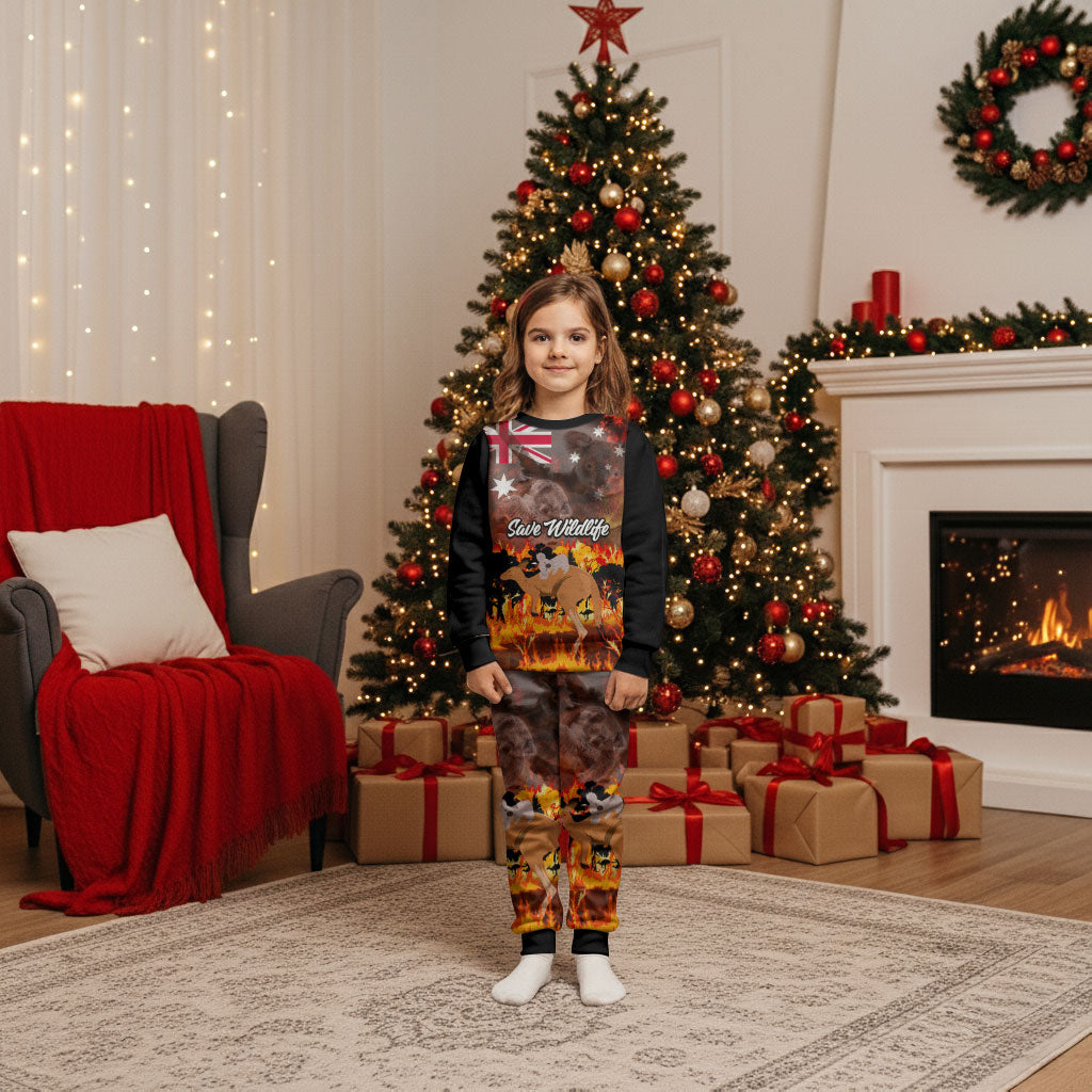 Personalised Save Wildlife Australia Christmas Pajama Set Bushfire