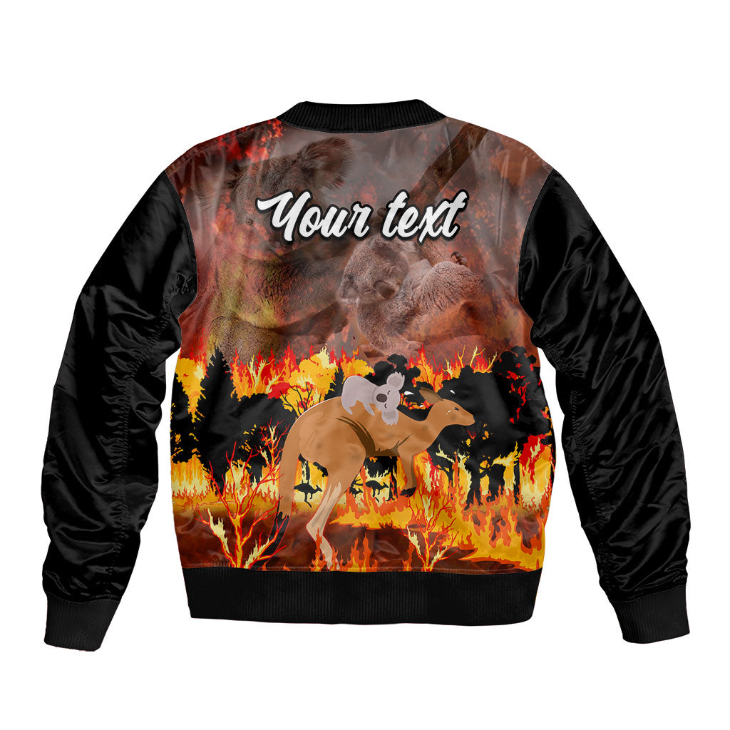 Personalised Save Wildlife Australia Sleeve Zip Bomber Jacket Australia Bushfire Recovery Wildlife Support