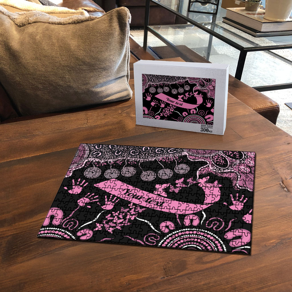 Personalised Aboriginal Pink Ribbons Puzzle Beautiful Butterflies Breast Cancer Support