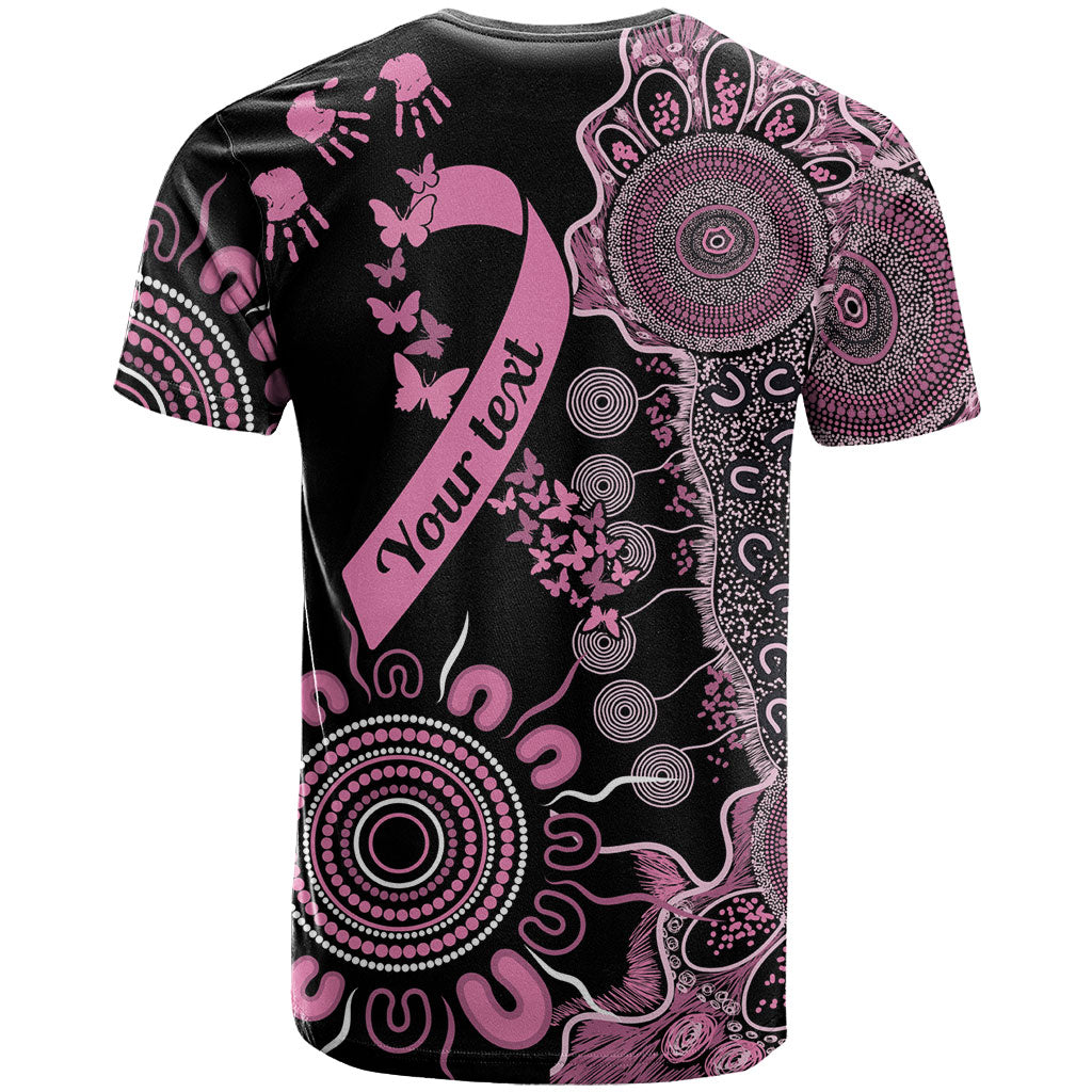 Personalised Aboriginal Pink Ribbons T Shirt Beautiful Butterflies Breast Cancer Support