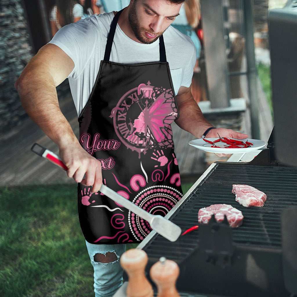 Personalised Aboriginal Pink Ribbons Apron Think Pink Butterfly Art Wall Clock Breast Cancer Support