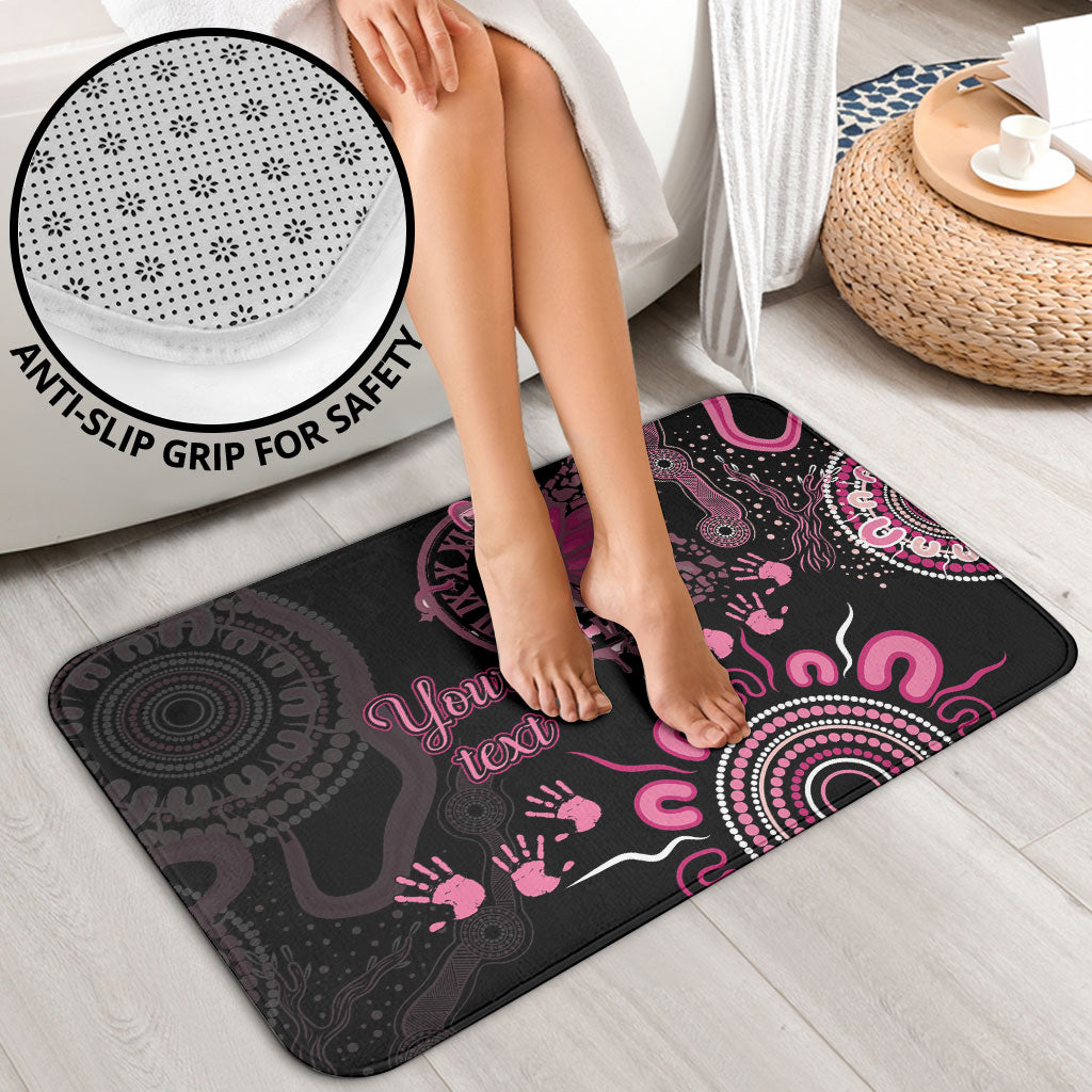Personalised Aboriginal Pink Ribbons Bathroom Set Think Pink Butterfly Art Wall Clock Breast Cancer Support