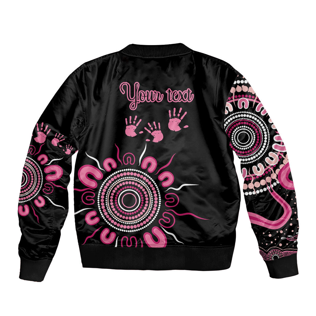 Personalised Aboriginal Pink Ribbons Bomber Jacket Think Pink Butterfly Art Wall Clock Breast Cancer Support