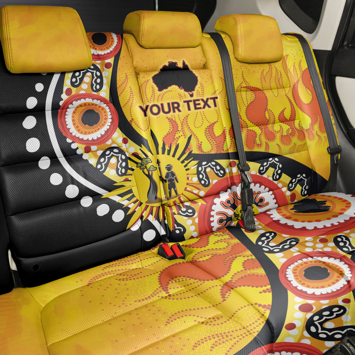 Australia Bushfire Aboriginal Personalised Back Car Seat Cover Bush Fire Dreaming