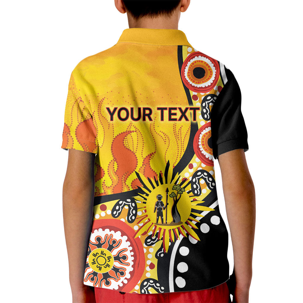 Australia Bushfire Aboriginal Personalised Kid Polo Shirt Bush Fire Dreaming
