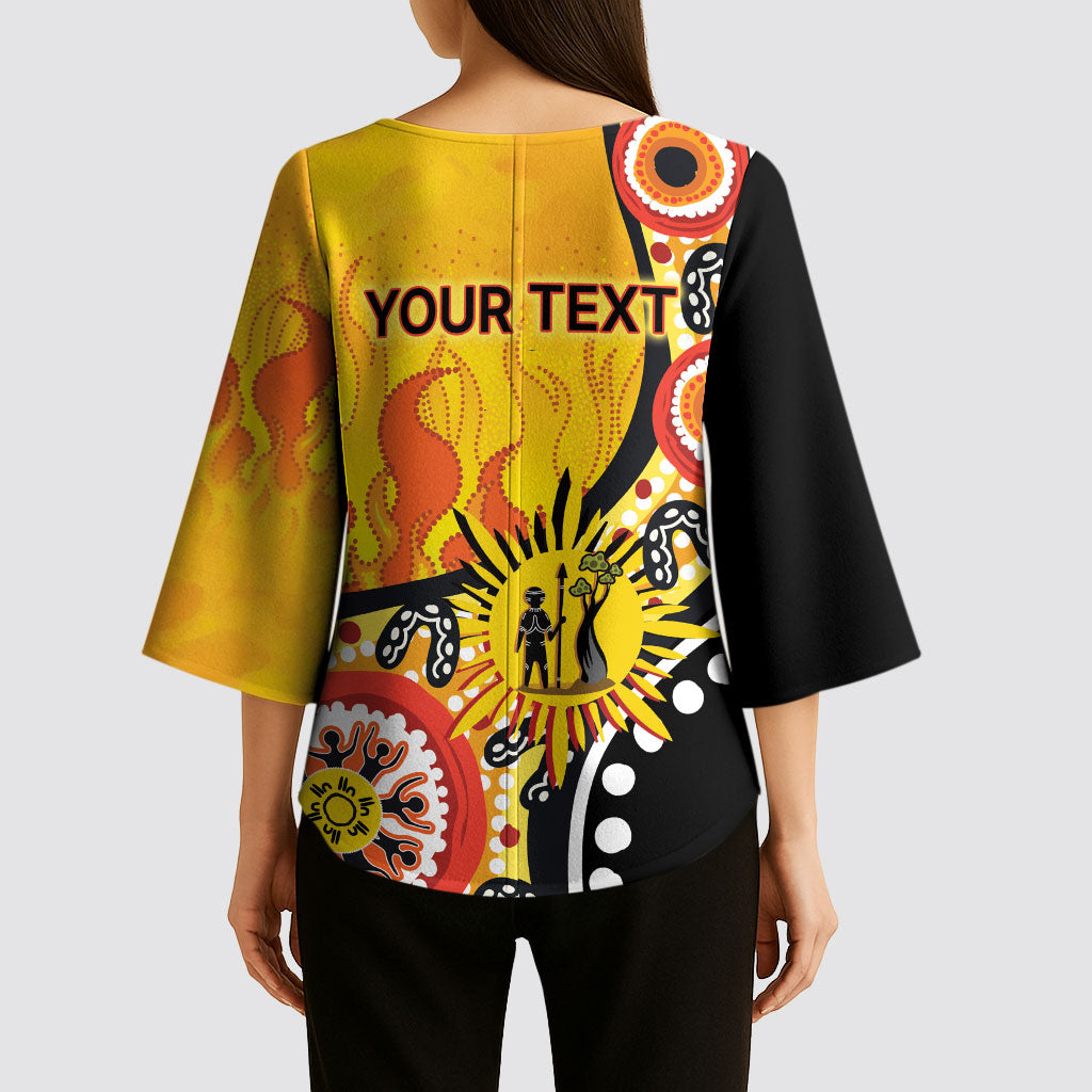 Australia Bushfire Aboriginal Personalised Kimono Sleeve Blouse Bush Fire Dreaming