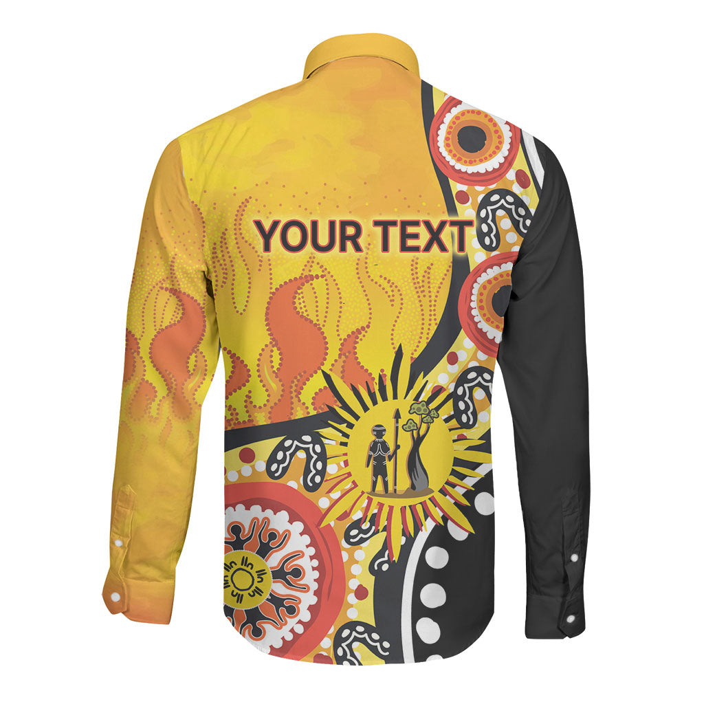 Australia Bushfire Aboriginal Personalised Long Sleeve Button Shirt Bush Fire Dreaming