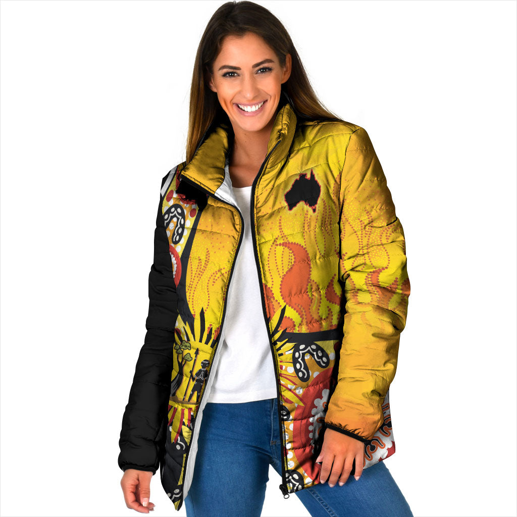 Australia Bushfire Aboriginal Personalised Padded Jacket Bush Fire Dreaming