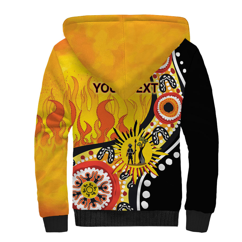 Australia Bushfire Aboriginal Personalised Sherpa Hoodie Bush Fire Dreaming