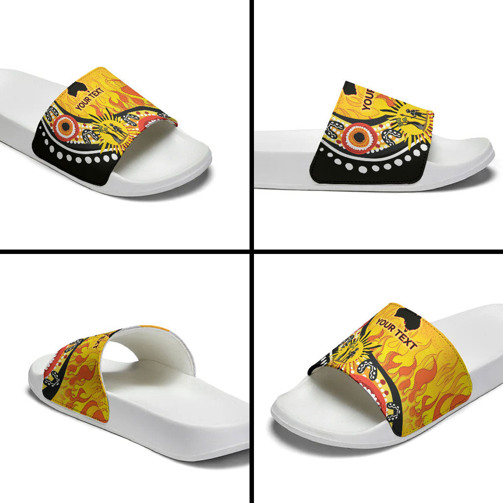 Australia Bushfire Aboriginal Personalised Slide Sandals Bush Fire Dreaming