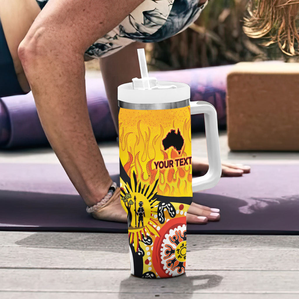 Australia Bushfire Aboriginal Personalised Tumbler With Handle Bush Fire Dreaming