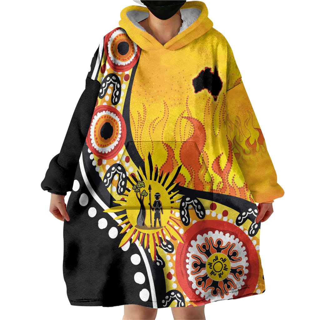 Australia Bushfire Aboriginal Personalised Wearable Blanket Hoodie Bush Fire Dreaming