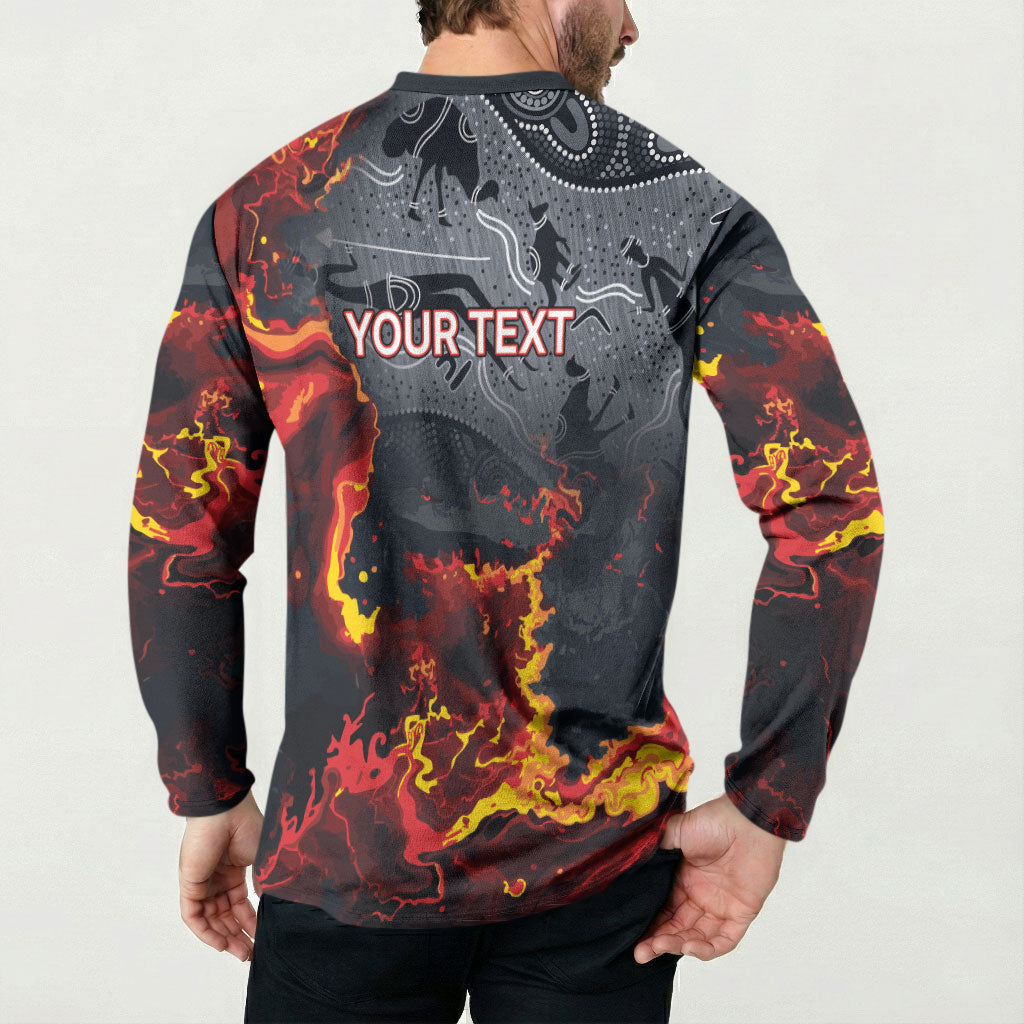 Australia Bushfire Aboriginal Personalised Button Sweatshirt Fire Dreaming Healing Country