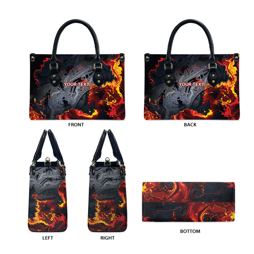Australia Bushfire Aboriginal Personalised Leather Bag Fire Dreaming Healing Country
