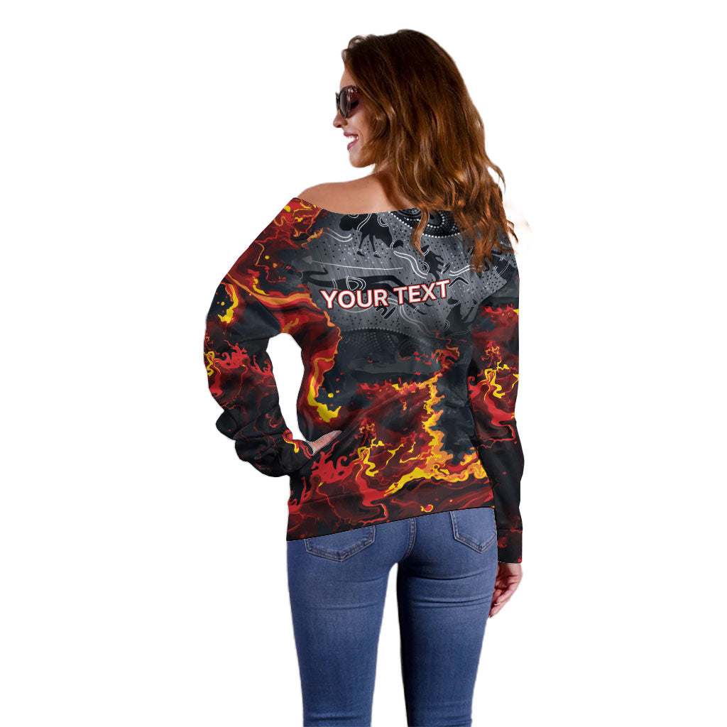 Australia Bushfire Aboriginal Personalised Off Shoulder Sweater Fire Dreaming Healing Country
