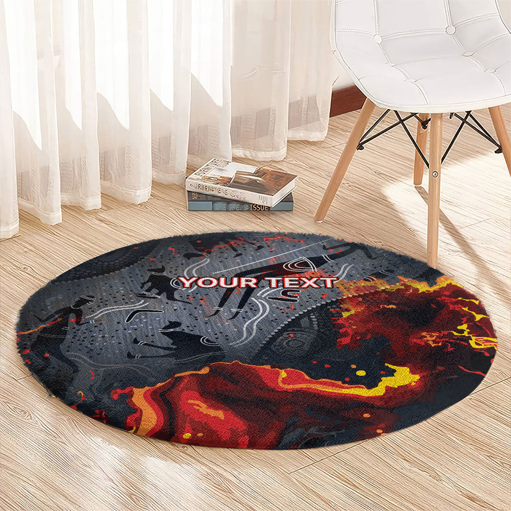 Australia Bushfire Aboriginal Personalised Round Carpet Fire Dreaming Healing Country