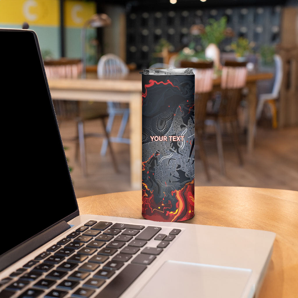 Australia Bushfire Aboriginal Personalised Skinny Tumbler Fire Dreaming Healing Country