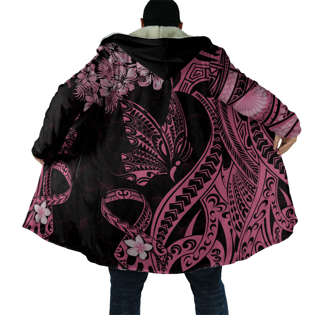 Polynesian Floral Butterfly Cloak Breast Cancer Support Pink Ribbon