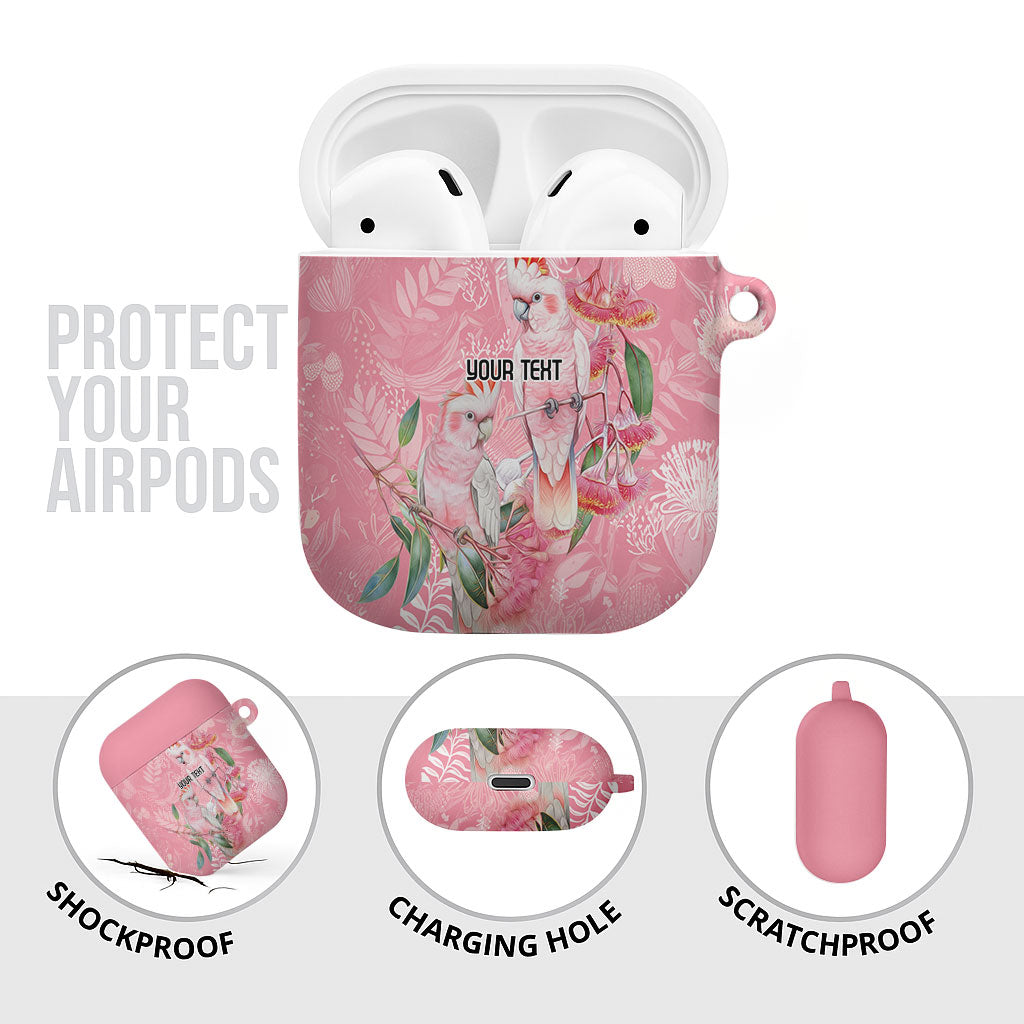 Personalised Galah Cockatoo Eucalyptus Flowers AirPods Case Australian Breast Cancer Support Spirit