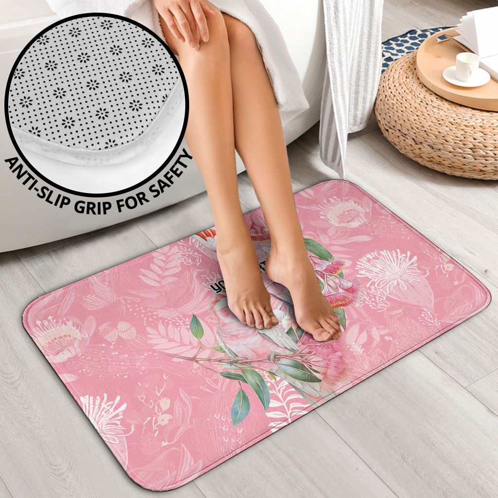 Personalised Galah Cockatoo Eucalyptus Flowers Bathroom Set Australian Breast Cancer Support Spirit