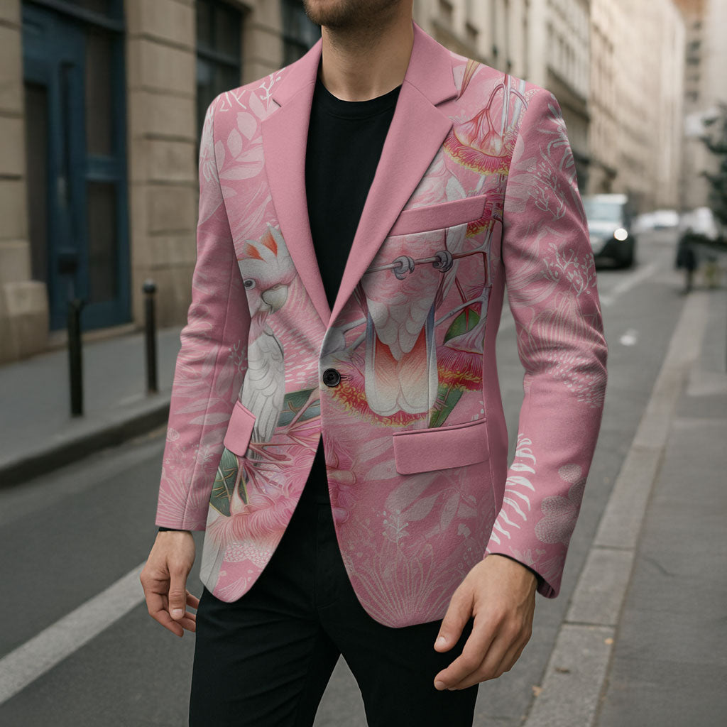 Personalised Galah Cockatoo Eucalyptus Flowers Blazer Australian Breast Cancer Support Spirit