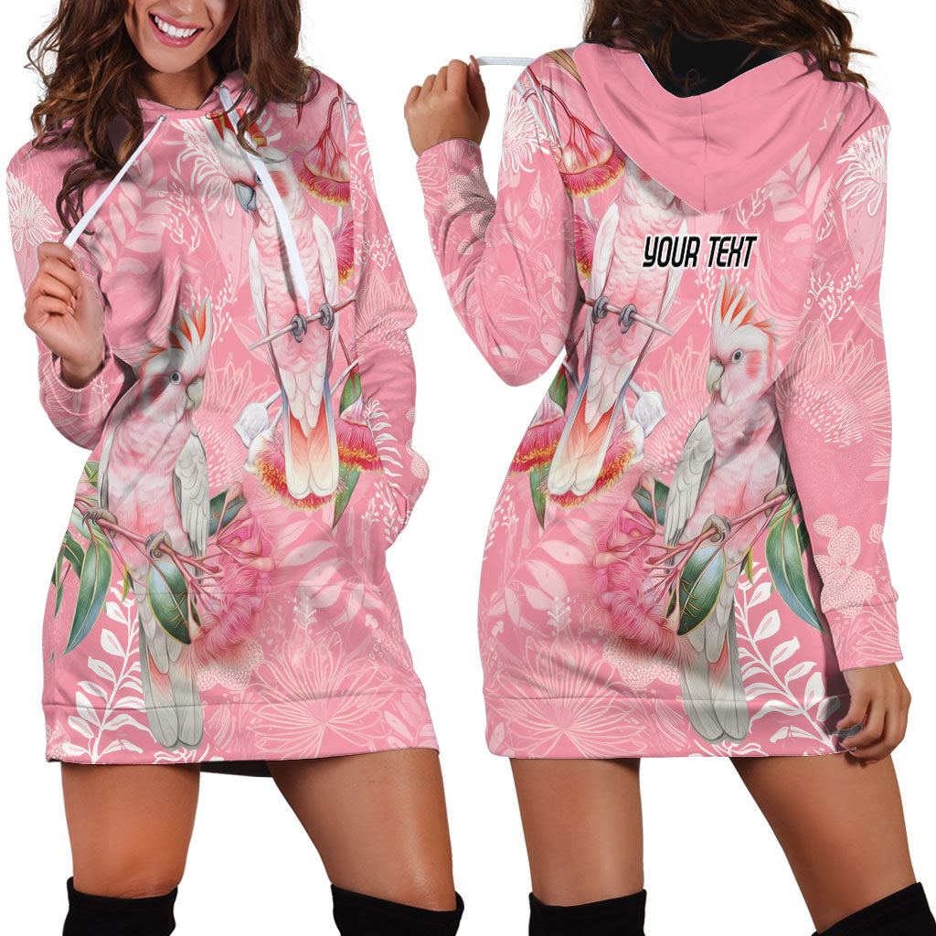 Personalised Galah Cockatoo Eucalyptus Flowers Hoodie Dress Australian Breast Cancer Support Spirit