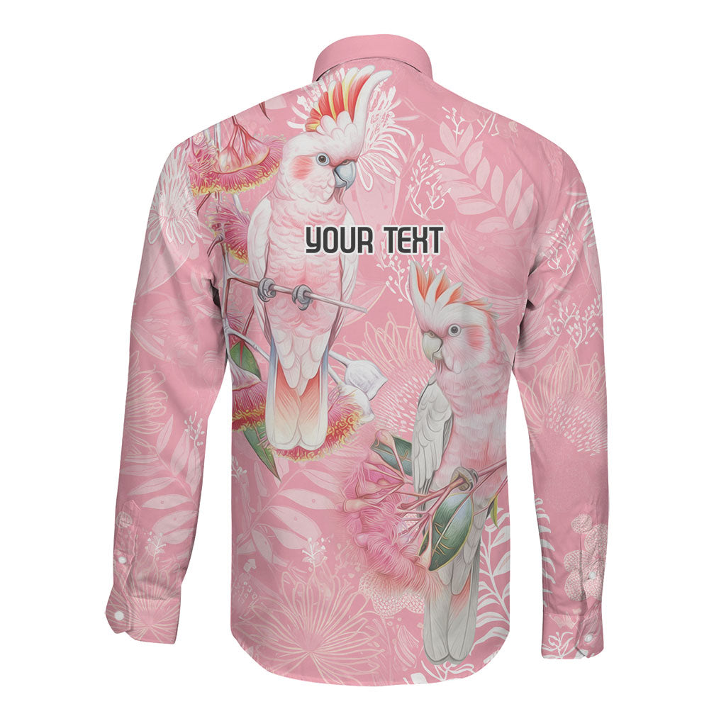 Personalised Galah Cockatoo Eucalyptus Flowers Long Sleeve Button Shirt Australian Breast Cancer Support Spirit