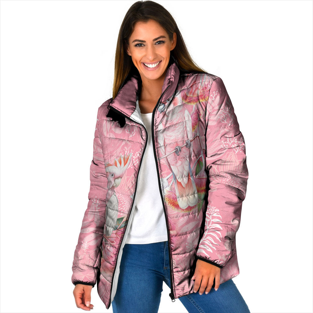 Personalised Galah Cockatoo Eucalyptus Flowers Padded Jacket Australian Breast Cancer Support Spirit