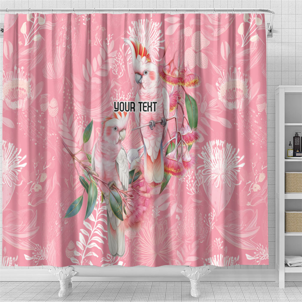 Personalised Galah Cockatoo Eucalyptus Flowers Shower Curtain Australian Breast Cancer Support Spirit