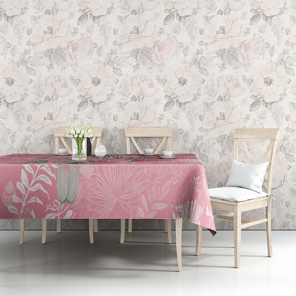 Personalised Galah Cockatoo Eucalyptus Flowers Tablecloth Australian Breast Cancer Support Spirit