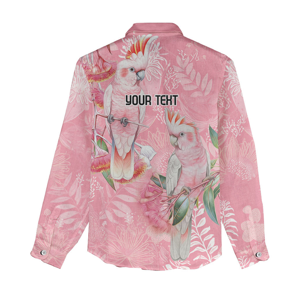 Personalised Galah Cockatoo Eucalyptus Flowers Women Casual Shirt Australian Breast Cancer Support Spirit