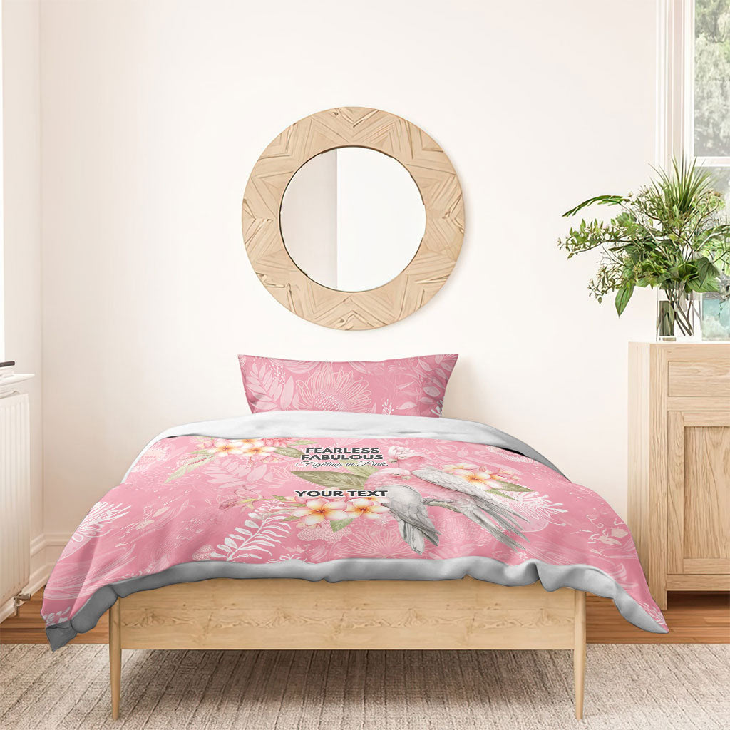 Personalised Galah Cockatoo Fighting in Pink Bedding Set Australian Breast Cancer Support Spirit