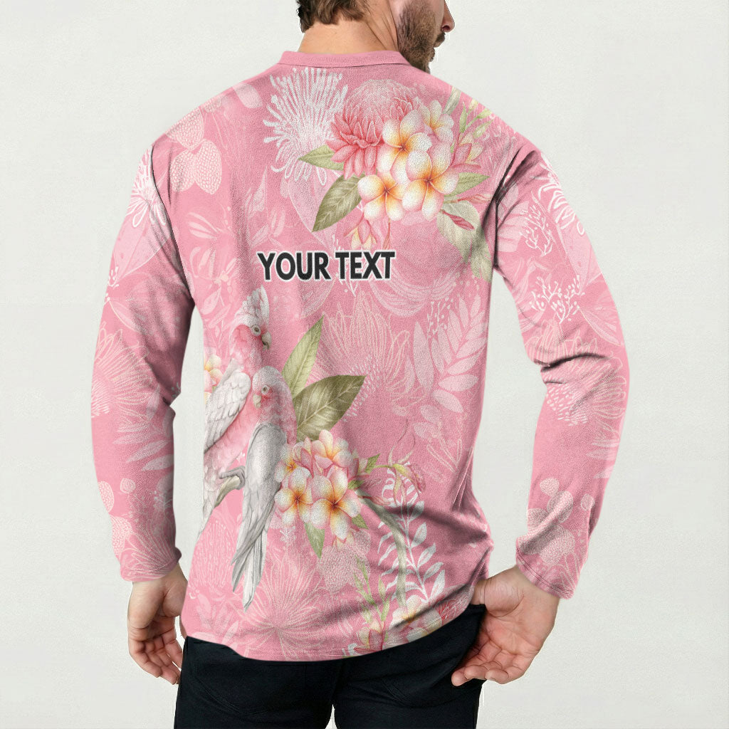 Personalised Galah Cockatoo Fighting in Pink Button Sweatshirt Australian Breast Cancer Support Spirit