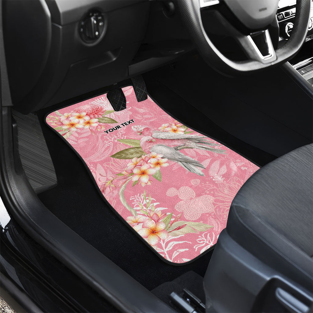 Personalised Galah Cockatoo Fighting in Pink Car Mats Australian Breast Cancer Support Spirit