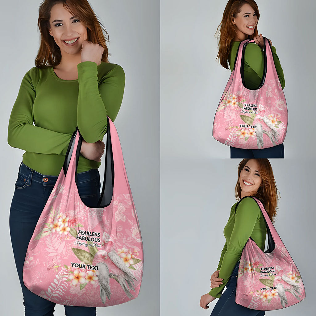 Personalised Galah Cockatoo Fighting in Pink Grocery Bag Australian Breast Cancer Support Spirit