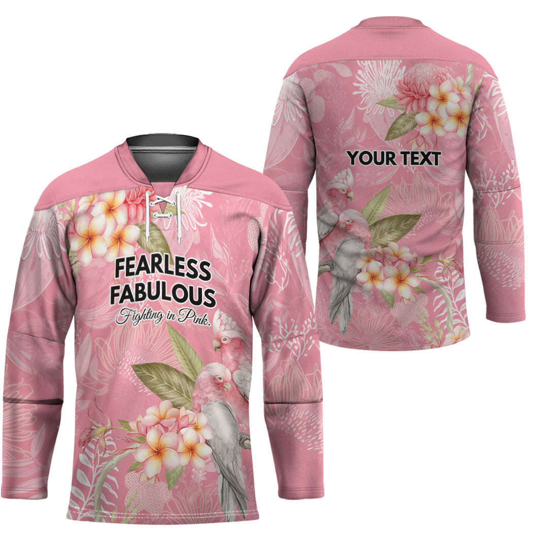 Personalised Galah Cockatoo Fighting in Pink Hockey Jersey Australian Breast Cancer Support Spirit