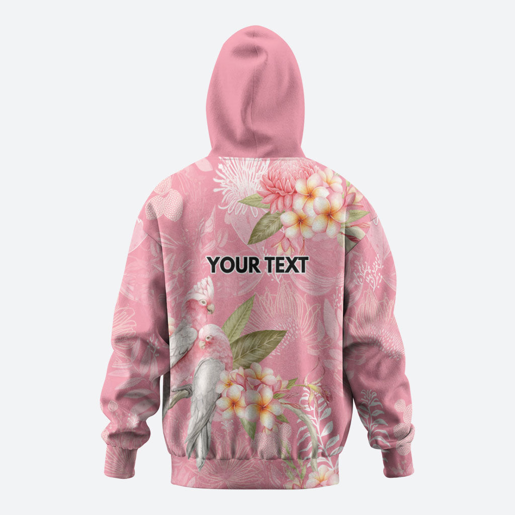 Personalised Galah Cockatoo Fighting in Pink Hoodie Australian Breast Cancer Support Spirit