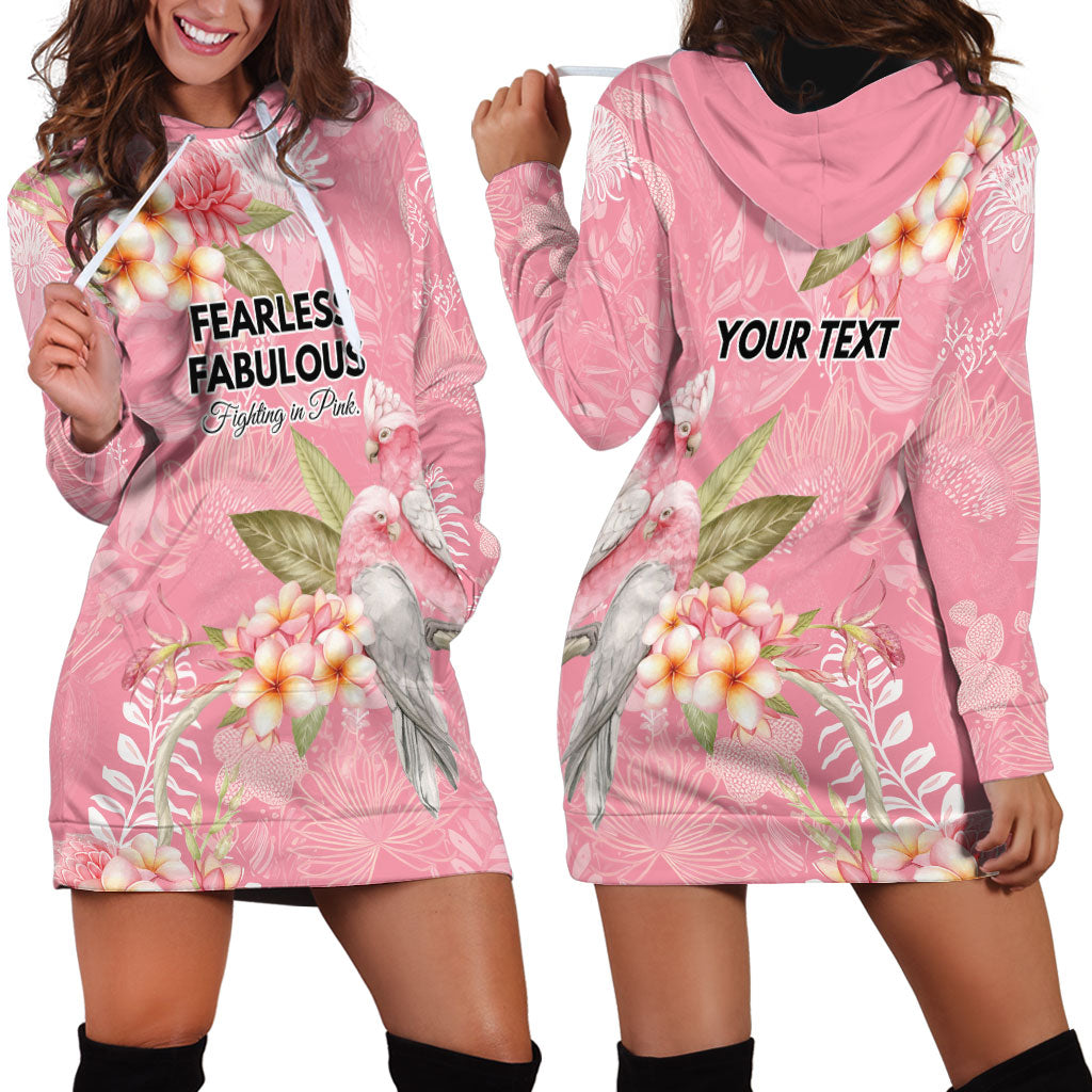 Personalised Galah Cockatoo Fighting in Pink Hoodie Dress Australian Breast Cancer Support Spirit