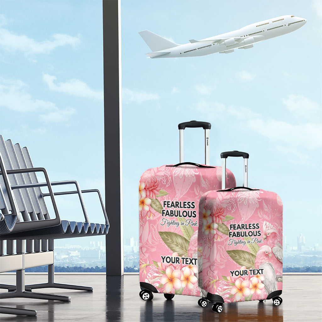 Personalised Galah Cockatoo Fighting in Pink Luggage Cover Australian Breast Cancer Support Spirit