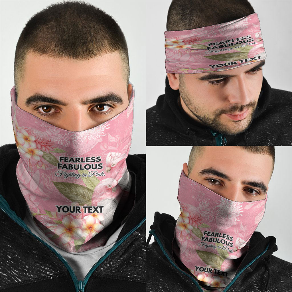 Personalised Galah Cockatoo Fighting in Pink Neck Gaiter Australian Breast Cancer Support Spirit