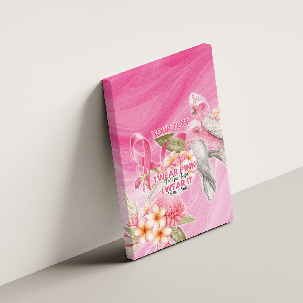 Personalised I Wear Pink For The Fight Canvas Wall Art Australian Breast Cancer Support Spirit