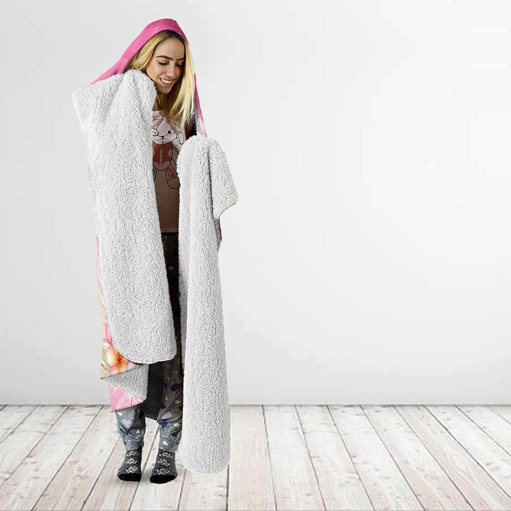 Personalised I Wear Pink For The Fight Hooded Blanket Australian Breast Cancer Support Spirit