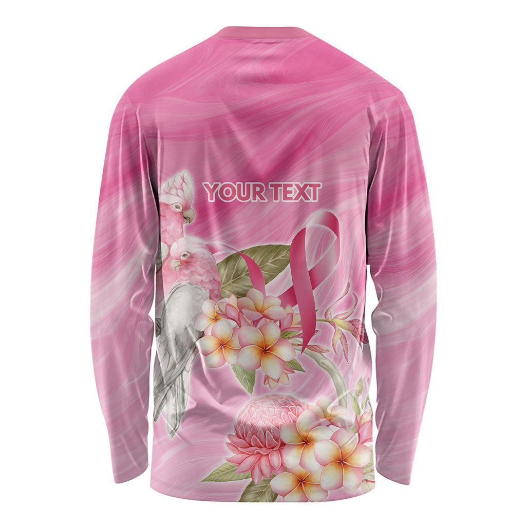 Personalised I Wear Pink For The Fight Long Sleeve Shirt Australian Breast Cancer Support Spirit