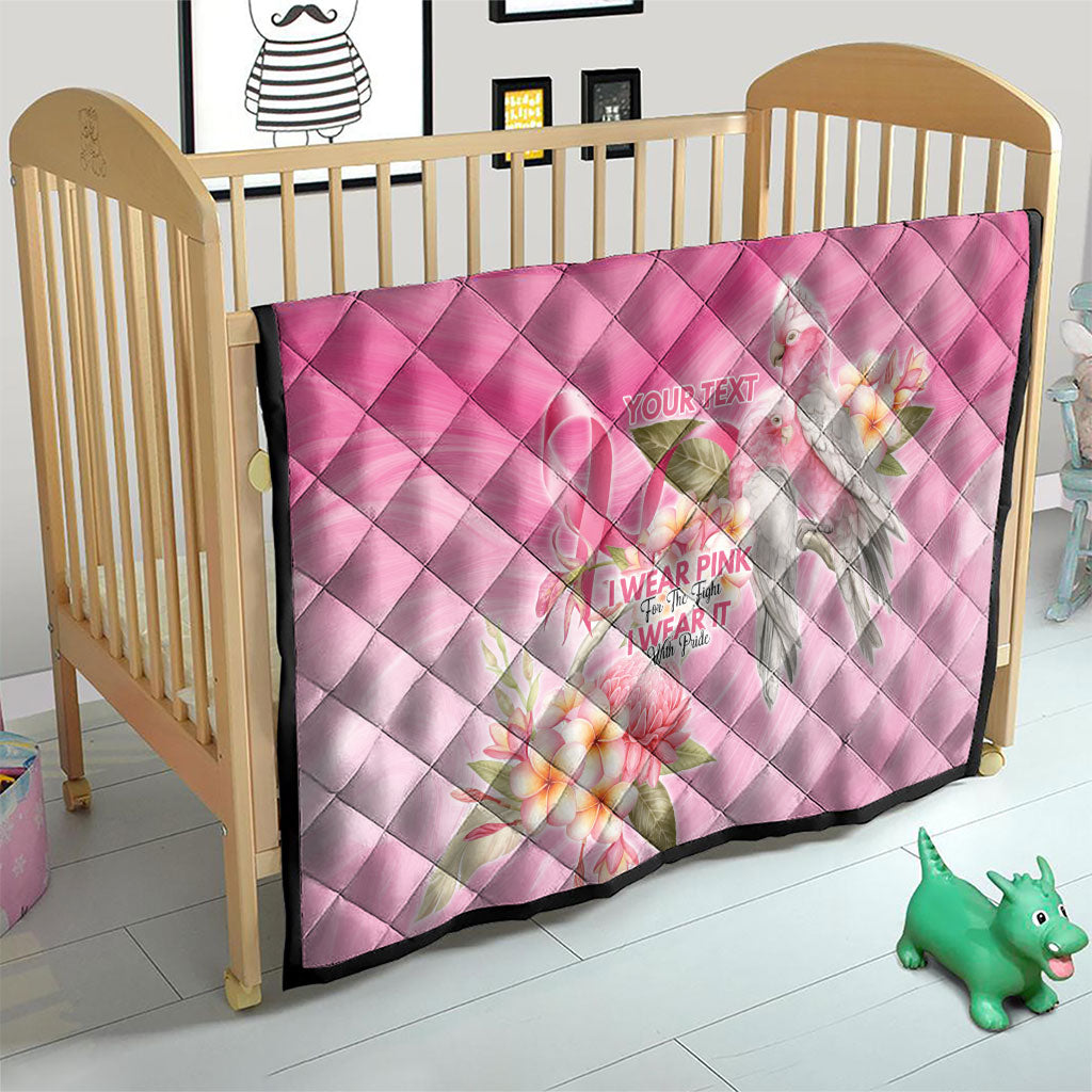 Personalised I Wear Pink For The Fight Quilt Australian Breast Cancer Support Spirit