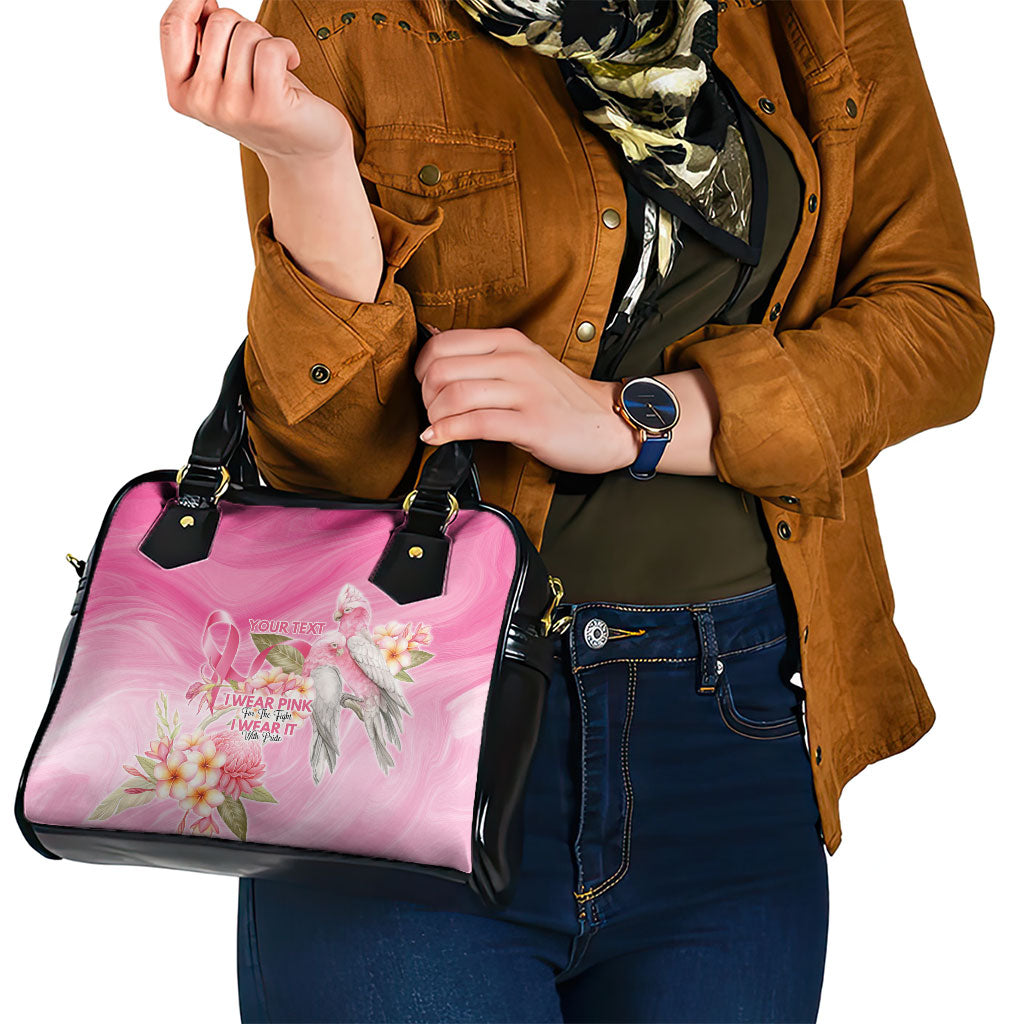 Personalised I Wear Pink For The Fight Shoulder Handbag Australian Breast Cancer Support Spirit