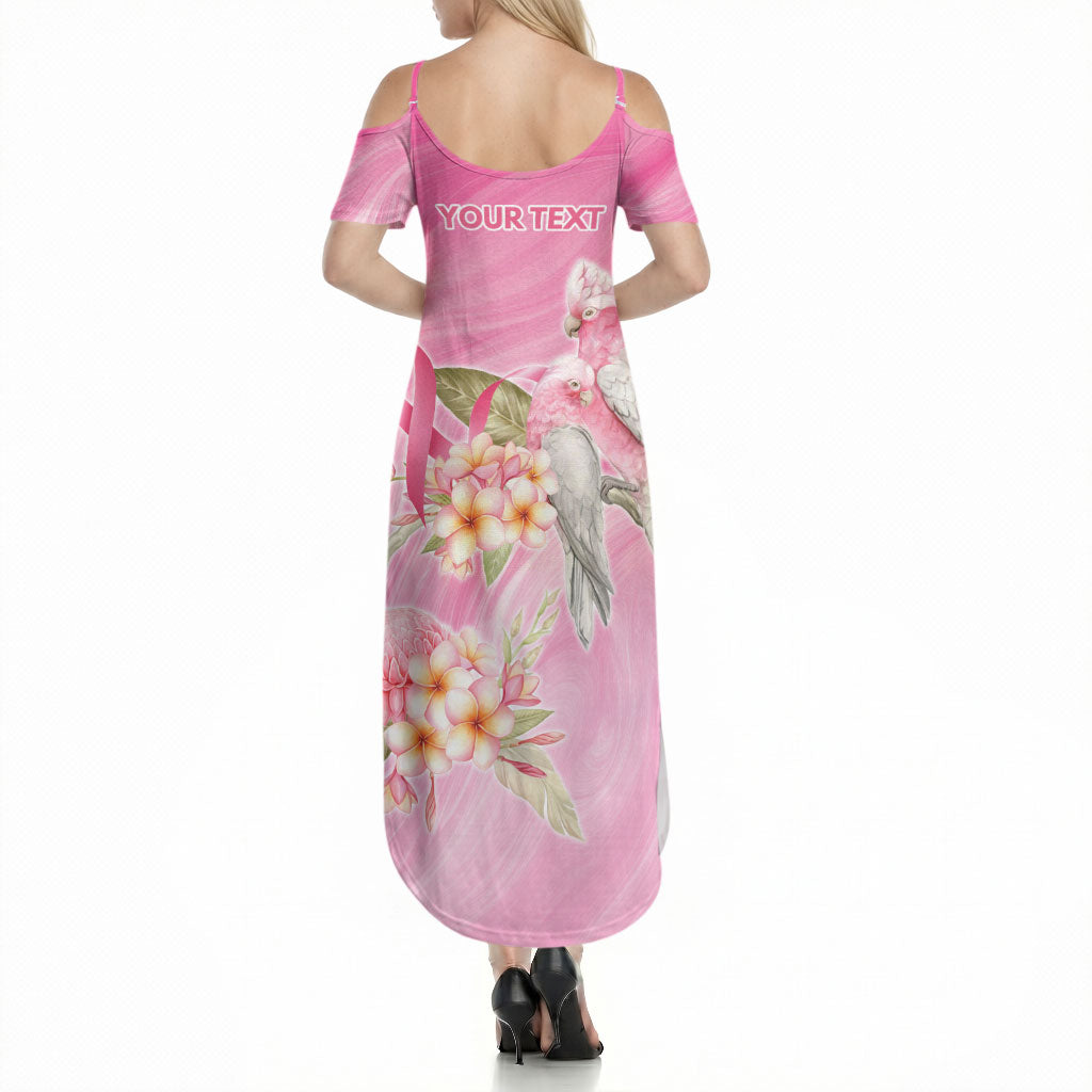 Personalised I Wear Pink For The Fight Summer Maxi Dress Australian Breast Cancer Support Spirit