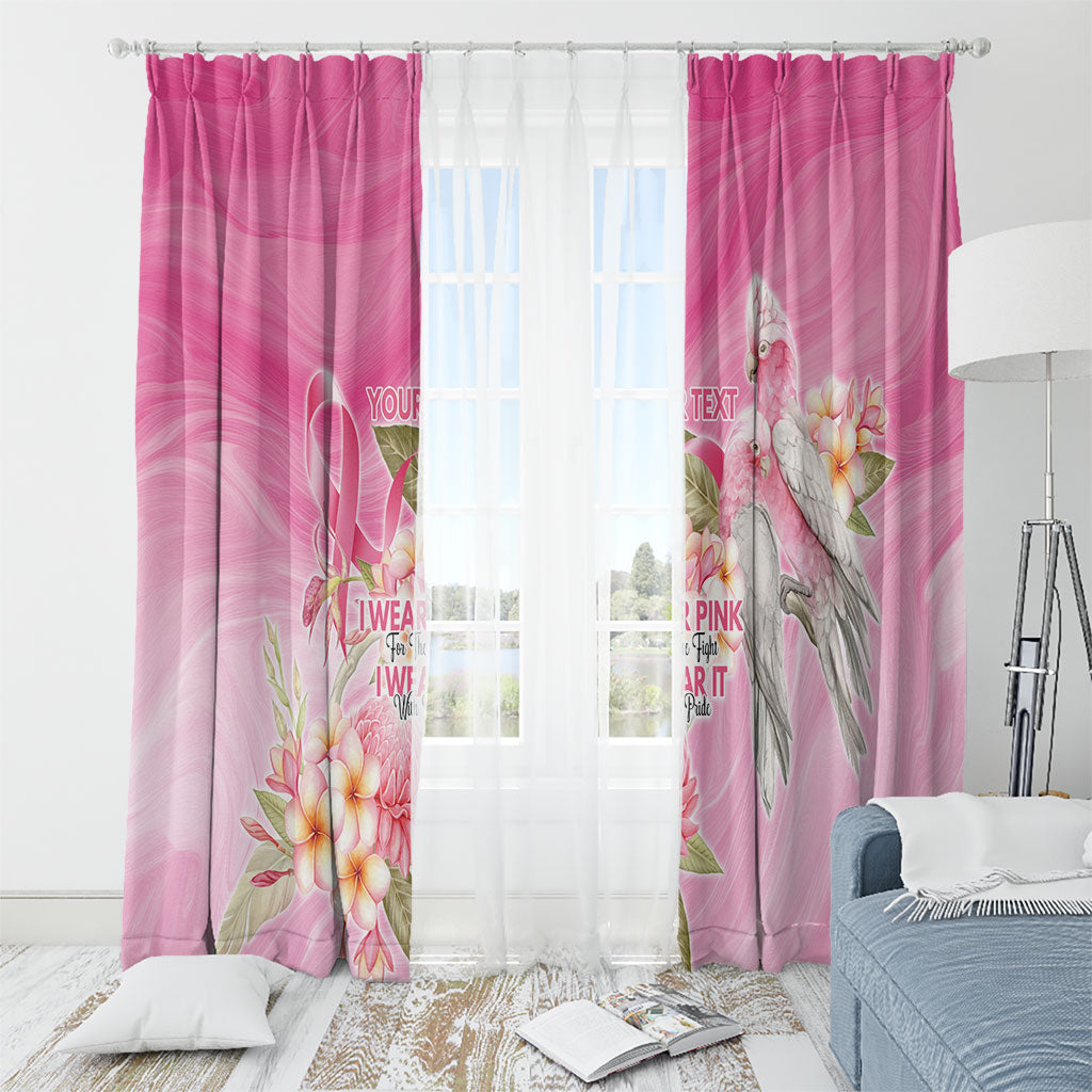 Personalised I Wear Pink For The Fight Window Curtain Australian Breast Cancer Support Spirit