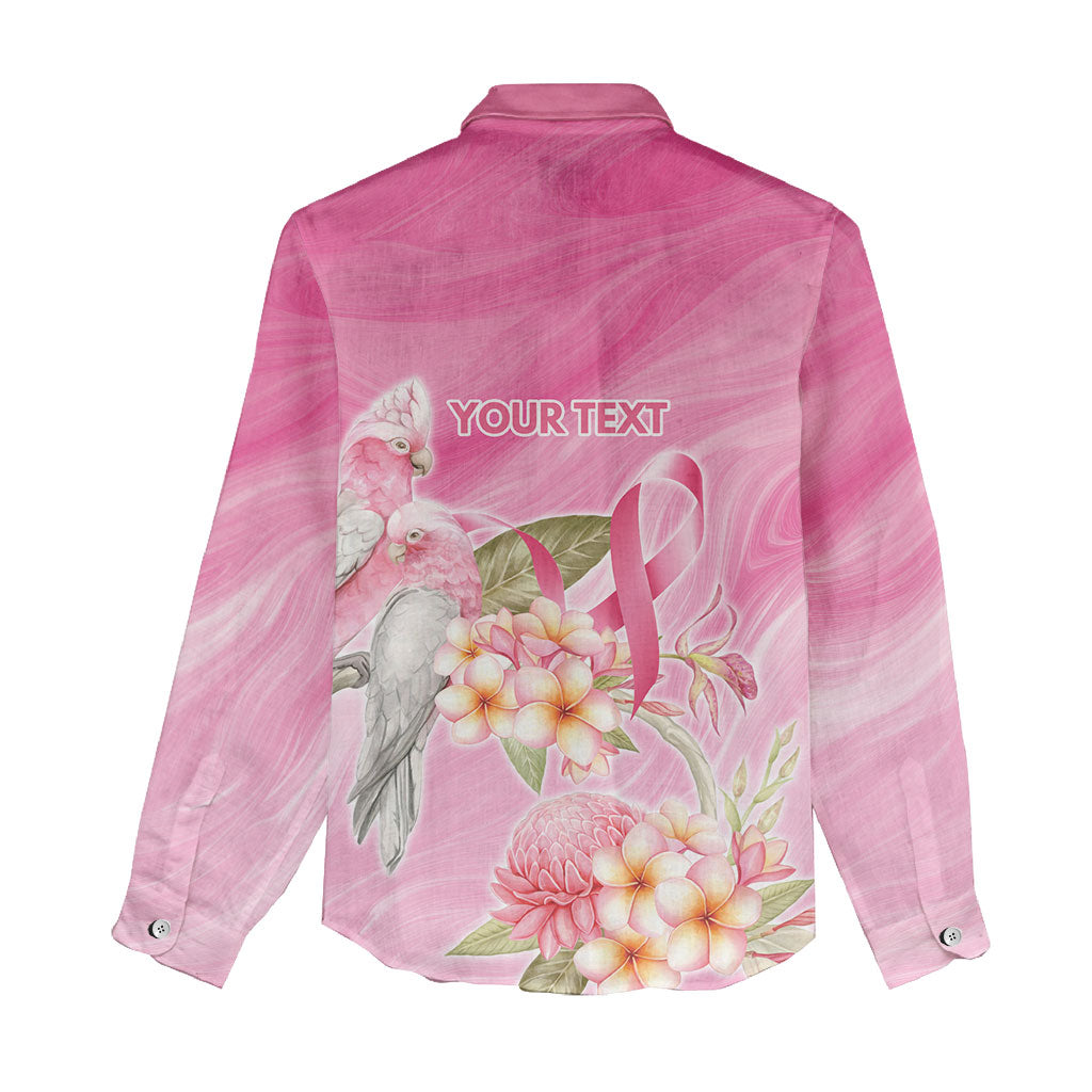 Personalised I Wear Pink For The Fight Women Casual Shirt Australian Breast Cancer Support Spirit