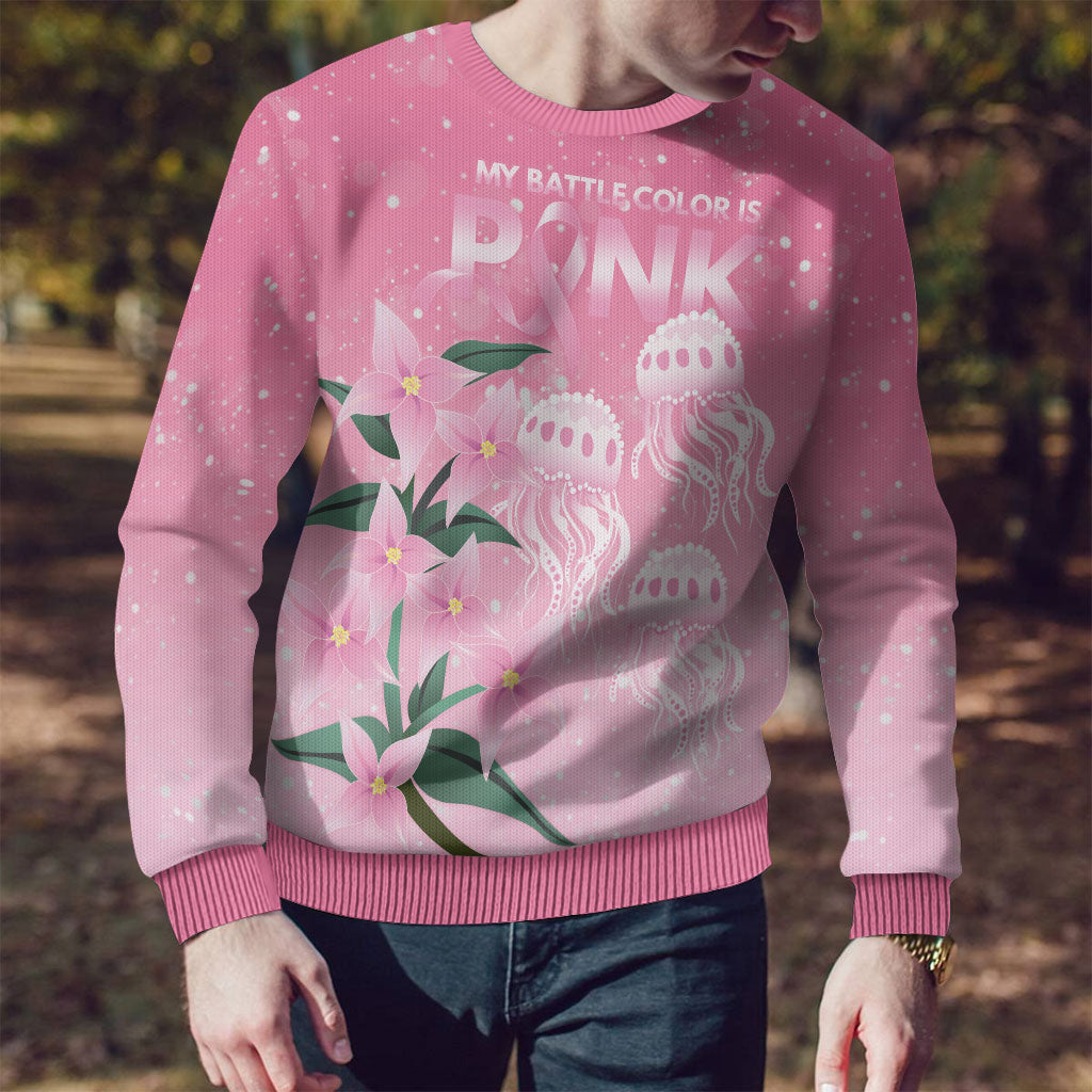 Personalised Pink Boronia of Hope Ugly Christmas Sweater Australia’s Fight Against Breast Cancer Support