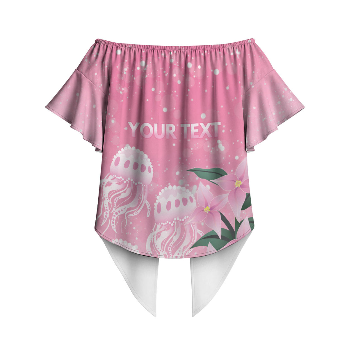 Personalised Pink Boronia of Hope Off Shoulder Wrap Waist Top Australia’s Fight Against Breast Cancer Support